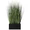 18" Onion Grass Artificial Plant with Black Rectangular Pot